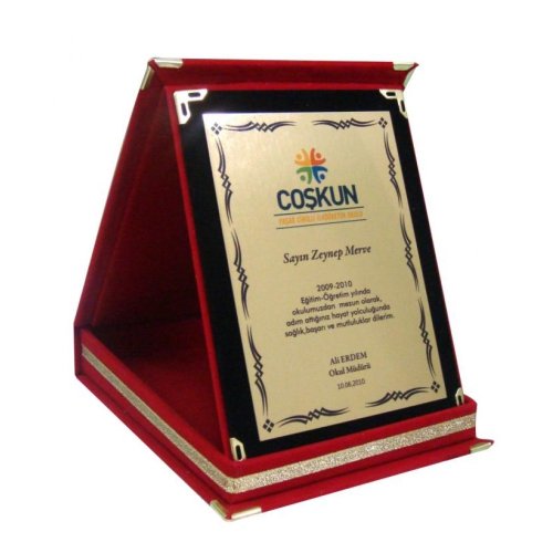 kadife kutulu plaket