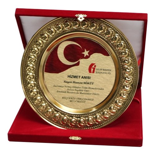 kadife kutulu plaket tabak