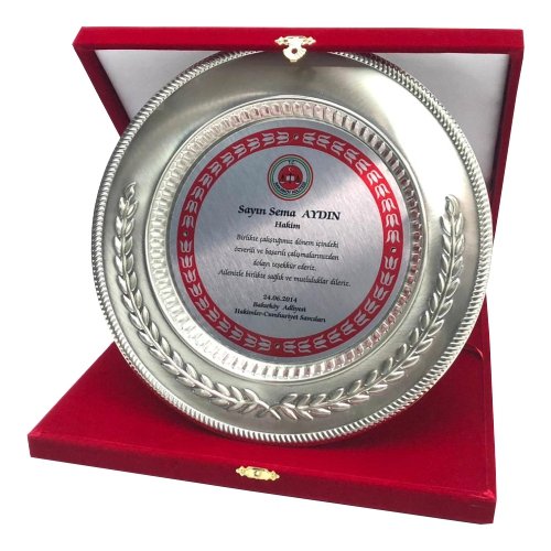gümüş tabak plaket